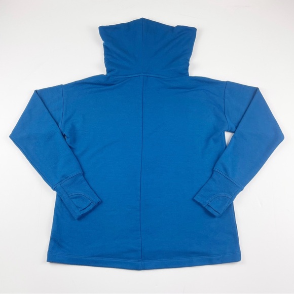 Athleta Girl Teal Cowl Neck Sweatshirt Large 12 - Picture 2 of 4